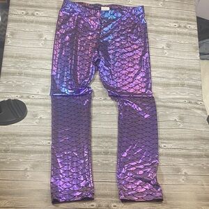 Purple Mermaid Scale Kids Leggings